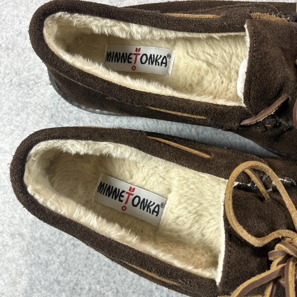 Men's Minnetonka Essential Hardsole Brown Ruff Size 12